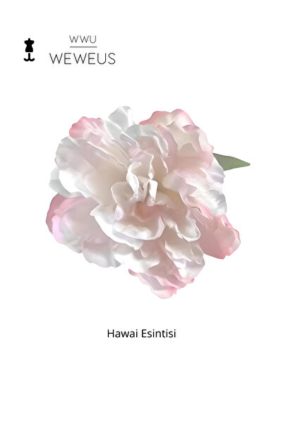 Weweus مشبك نسائي فاخر على الطراز الهاواي باللون الأبيض والوردي الفاتح على شك...