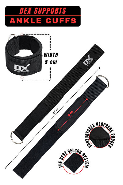 Dex Supports Ankle Cuff – Ankle Strap – Wrist Strap for Cable Exercises Single