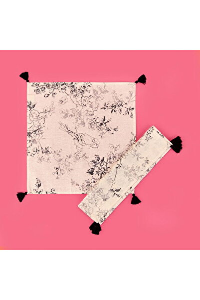 My Home Șervețele din țesătură Myhome Evora - Ecru / Negru - 40x40 cm