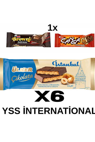 Eti Istanbul Chocolate with Nuts Dubai Chocolate 93 Gr X6 Pieces and 2 Pieces of Gift Chocolate