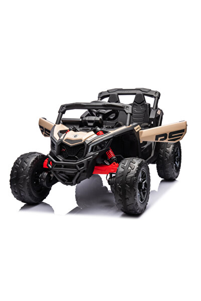 LeanToys Masinuta electrica pentru copii Can Am Marverick UTV kaki, 90w, acumulator 12V7Ah, deschidere usi,