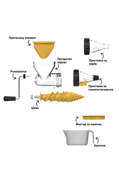 Izibizi Accesoriu pentru suc și sorbet PS-308J, compatibil PS-336A, interschimbabil, fără bază, galben