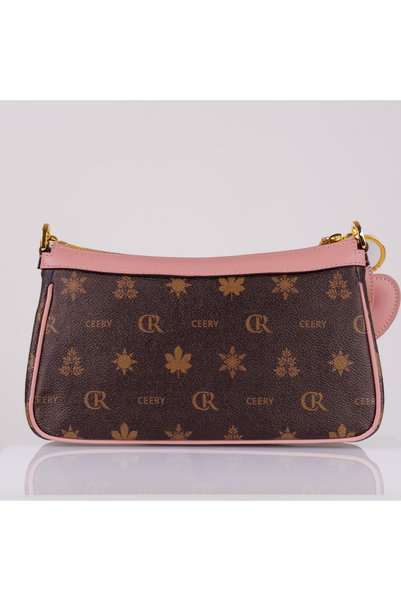 Ceery Aura Brown-Pink Classic Model Women's Baguette Bag