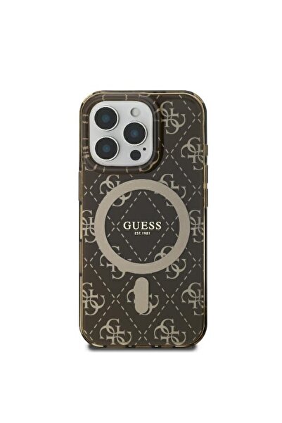 Guess Θήκη για iPhone 16 Pro, IML 4G Background MagSafe, Καφέ