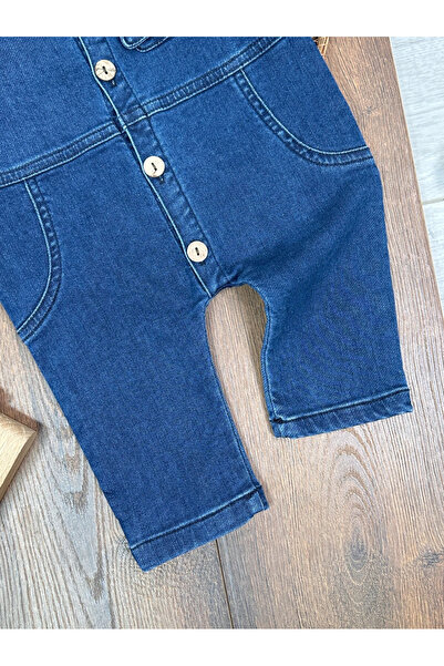 BİSCOİ Babybiscoi Ultrasoft Lycra Knitted Denim Unisex Baby Romper