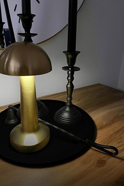 RATTAN CONCEPT Siyah Yuvarlak Model Dekorasyon Düzenleyici Ahşap Tepsi (28CM)