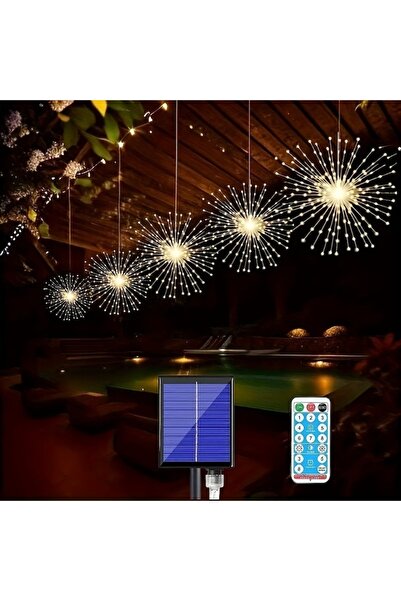 FOXMAG24 Set de 5 lămpi solare LED, tip artificii cu 500 LED-uri, lumină cald...