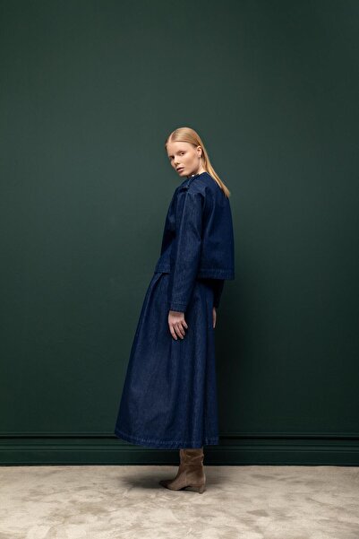 KAMEYA DÜĞME DETAYLI DENİM CEKET 26W50810