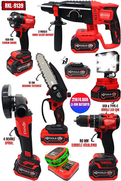 RETOOLS 6’LI SET (DAL BUDAMA TESTERESİ – KARE PROJEKTÖR)