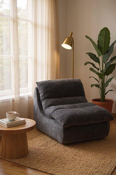 JOJO HOME Premium Lounge Armchair, HD Foam, L x W x H: 80 x 100 x 74 cm, Grey