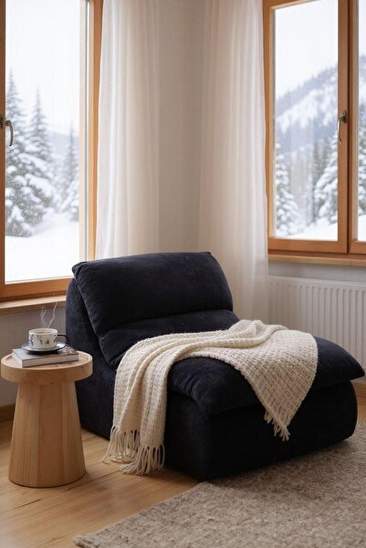 JOJO HOME Premium Lounge Armchair, HD Foam, L x W x H: 80 x 100 x 74 cm, Black