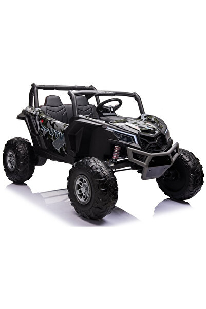 LeanToys Masinuta electrica pentru copii Buggy Army 24V cu tractiune 4x4, transmisie automata cu 3 viteze, lu