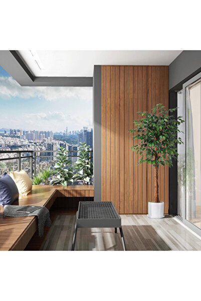 ZVEZVIA شجرة فيكوس اصطناعية بطول 180 سم بجذع خشبي طبيعي، مناسبة للديكور الداخلي والخارجي في رمضان، للمنزل والمكتب