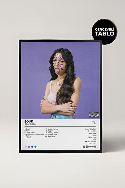 House Gorgeous Olivia Rodrigo Sour Album Design Framed Poster Painting
