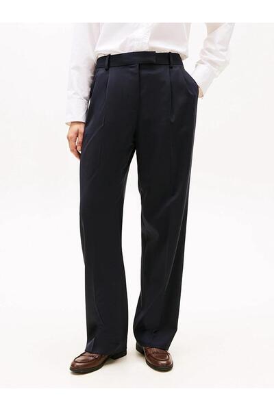 Tommy Hilfiger TIMELESS WOOL STRT PLEAT PANT - Lacivert