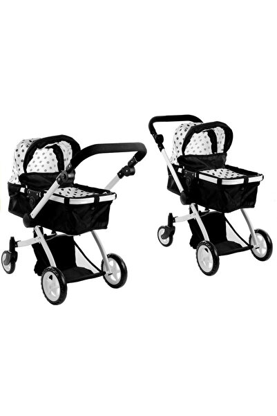 LeanToys 2 in 1 doll stroller for children Alice, size 64 x 38 x 68 cm, with backrest, hood and handle