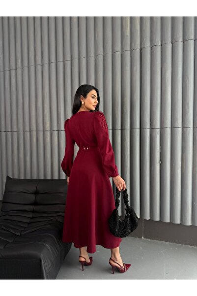 suphias Atlas Fabric Dress (Belt Included)