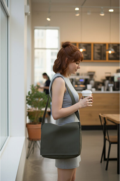 Cemira Khaki Street Style Canvas Messenger Bag, Tote Bag, Pinterest Bag, Book...