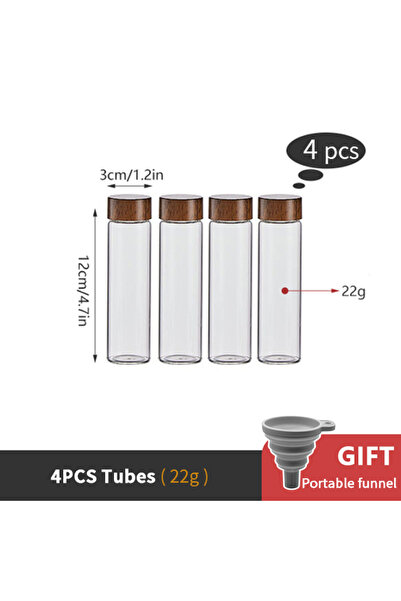 Choice6 4 قطع أنابيب 22 جرام حاوية تخزين حبوب البن أنبوب رف عرض زجاجة شاي زجا...