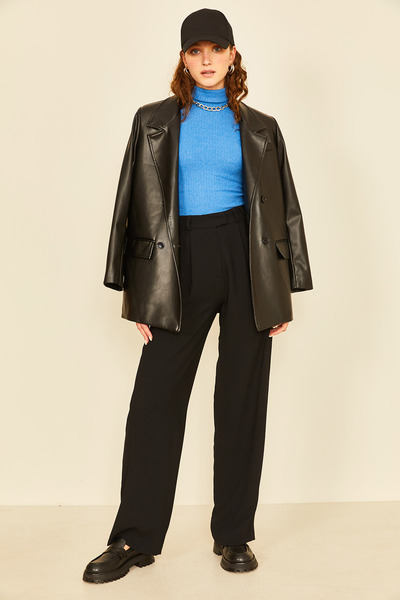 eyyebelle Жіноча сорочка з довгими рукавами, з коміром-стійкою та застібкою