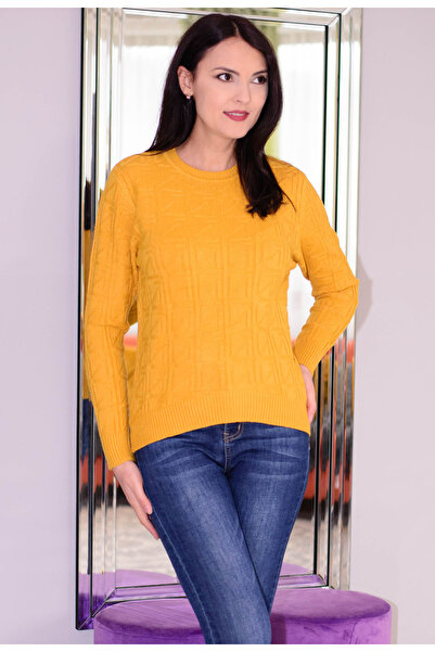 Elis Fashion Pulover Wonderful Design Mustard