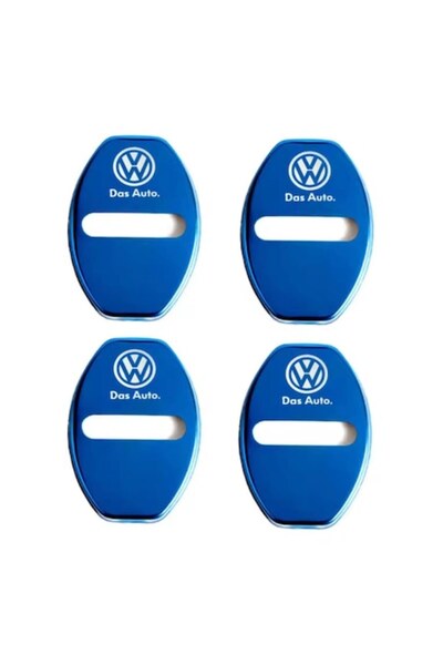 MAF Set de 4 capace pentru încuietori de uși VW, anticorozive, protecție interioară, protecție împotriva ruginii, albastre