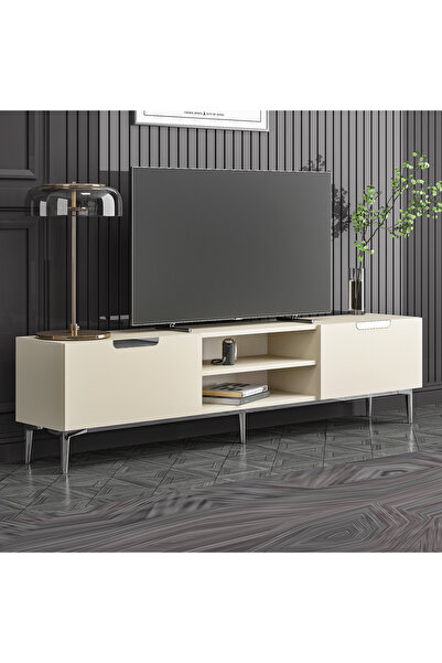 MERT SERT MOBİLYA Mila Tv Sehpası & Tv Ünitesi 180cm Gümüş