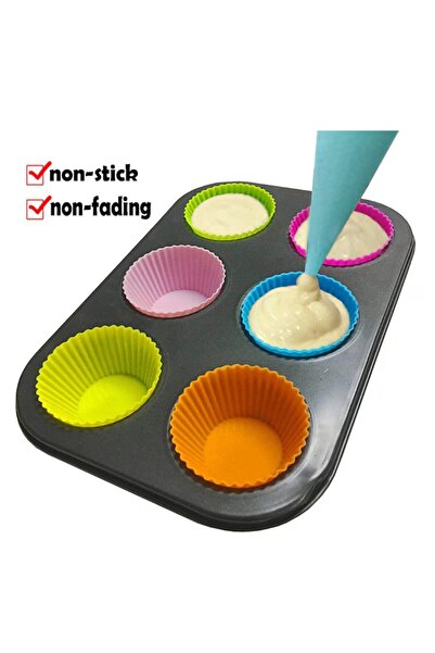 Quasar & Co. Confectionery/pastry set, 27 macaron sheets, 24 muffin tins, 2 decorating tins, silicone, brown-yellow