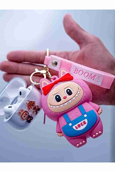 LABUBU Bluetooth headphones style with soft toy keychain