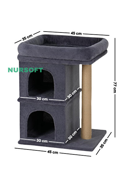 Nursoft Cat Sleeping and Playing Area Two-Story Double Nest with Terrace