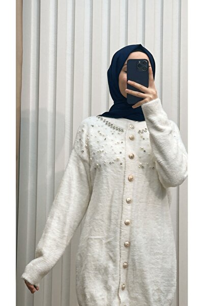 MERVE TESETTÜR İncili Triko Tunik Hırka