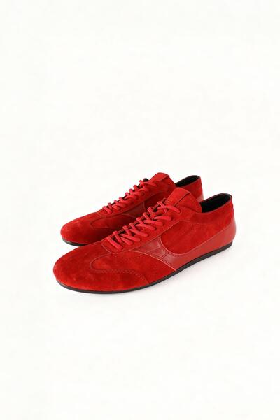 GIESTO Partial Leather Red Shoes