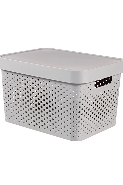 CURVER Storage box with lid 17 L, gray
