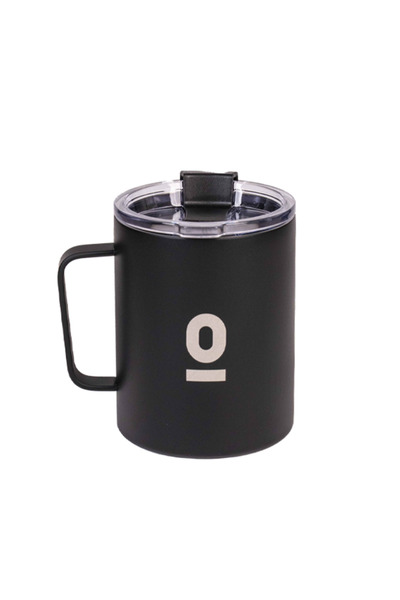 Espressolab Stainless Steel Black Metal Mug 420 ml Vacuum Lid Heat Insulated No:91