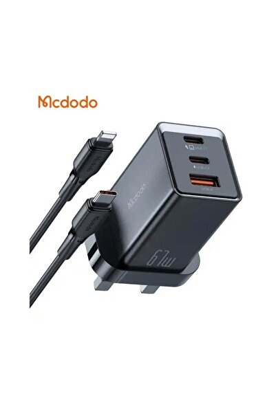 Mcdodo مجموعة شاحن سريع صغير من GaN5 CH-1554 Pro بقوة 67 وات مع كابل إضاءة PD بطول 1.2 متر