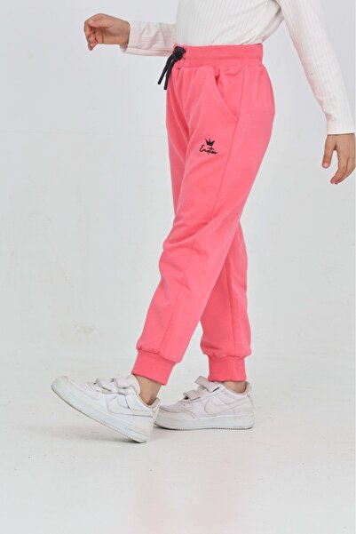 Toontoy Girl's Crown Embroidered Tracksuit Bottom