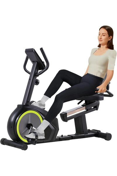 Alcoach Recumbent Magnetic Exercise Bike for Home Gym and Indoor Cycling Silent Operation Digital Mo