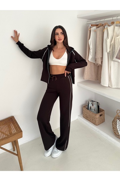 fiolin Σετ αθλητικής φόρμας Modal Fabric Beige ριγέ