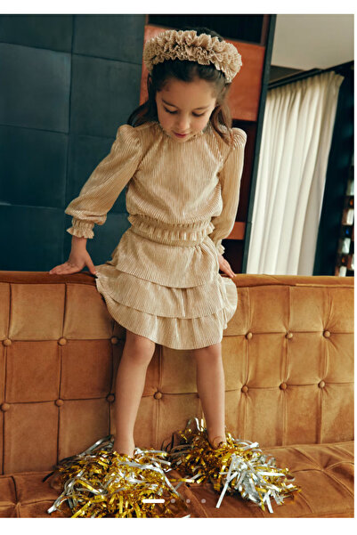 Abel & Lula Girl's Skirt Set - Beige