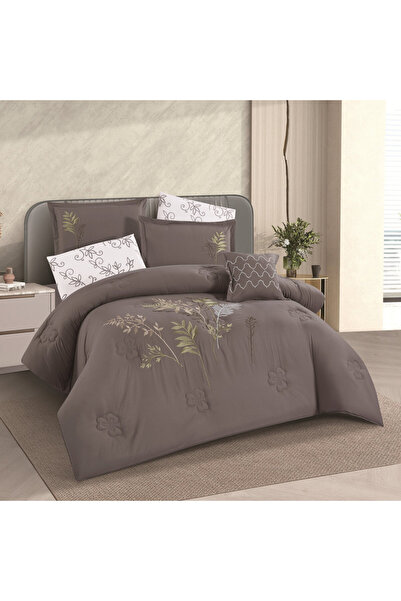 HOURS Horse Luxury Microfiber Summer Bedspread Embroidered for Double Bed Size 200x200 cm, 8 Pieces, 240 Stitches