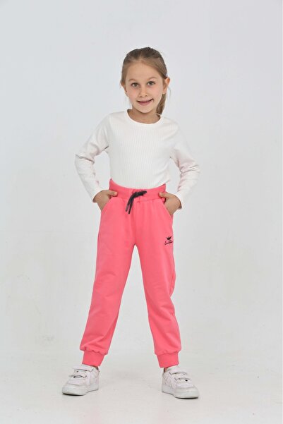 Toontoy Girl's Crown Embroidered Tracksuit Bottom