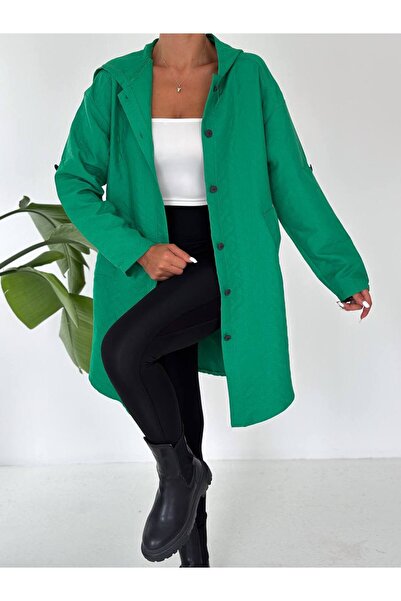 Luq Long Coat Quilted Hooded