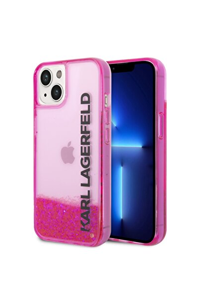 Karl Lagerfeld Case for iPhone 14 Plus, Hardcase Liquid Glitter - Pink