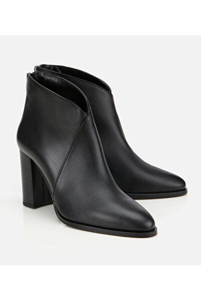 Hotiç Kadın Deri Siyah Yumuşak Bilekte Topuklu Bot