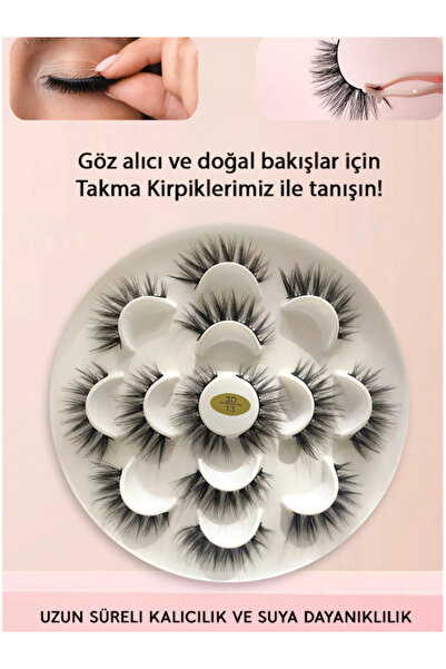Master Lashes Doğal Görünümlü 3d-13 İpek Takma Kirpik 7 çift Kirpik Seti