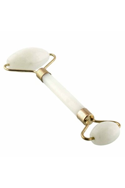 OEMN Aparat de masaj facial și corporal, jad, 2 role, multifuncțional, alb