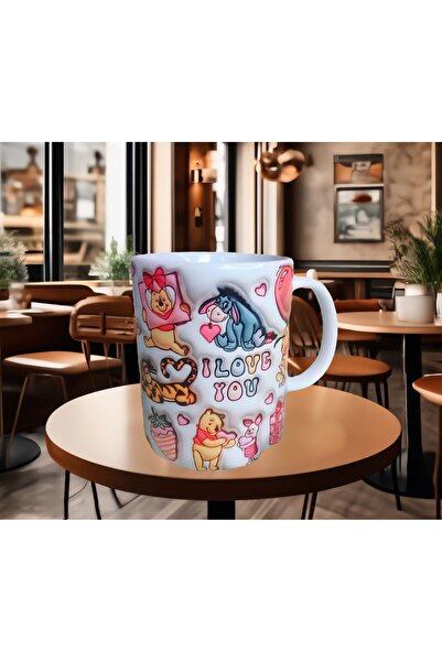 Mugs and love Winnie the pooh kaliteli porselen kupa
