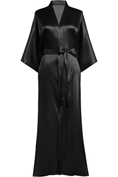 Generic PRODESIGN Satin Kimono Robe Women Long Silky Kimono Bathrobe Sleepwear Wedding Bridesmaid Robe