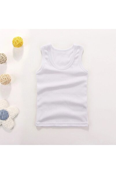 GUNERI UNDERWEAR Girl's White Thick Strap Ribbed Undershirt 100% Cotton Under...