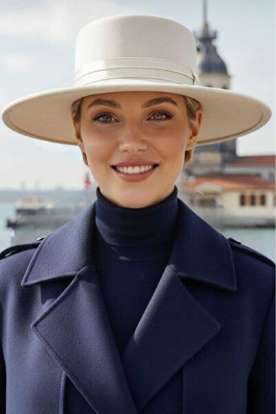 Trenderrs Pălărie Gondola cu dungi cu boruri late pentru femei